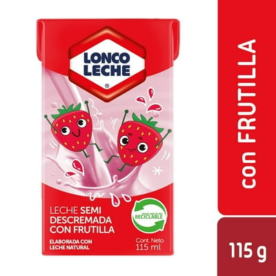 Leche Frutilla Semidescremada 115 Ml Loncoleche