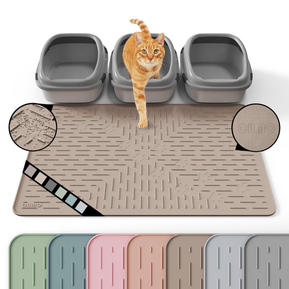 Alfombra para arena de gato OHMO 95x64 cm silicona beige