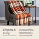 thumbnail image 3 of Manta Lavish Home 150 cm x 183 cm Naranja Especiado a Cuadros, 3 of 8