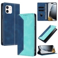 Funda Foxdock Para Iphone 11 De Cuero Premium Bicolor Con Ranuras Rfid, Carcasa Tipo Billetera Antigolpes Y Soporte Plegable