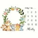 thumbnail image 3 of 1pc Baby Monthly Milestone Blanket, Baby Girl Milestone Blanket Includes Felt Frame , Animals And Flowers Month Blanket For Baby Shower, 3 of 4