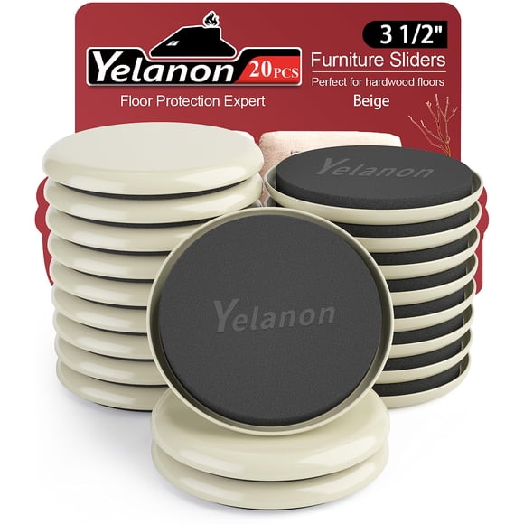 Correderas para muebles Yelanon, 20 unidades, 9 cm, muy resistentes, color beige