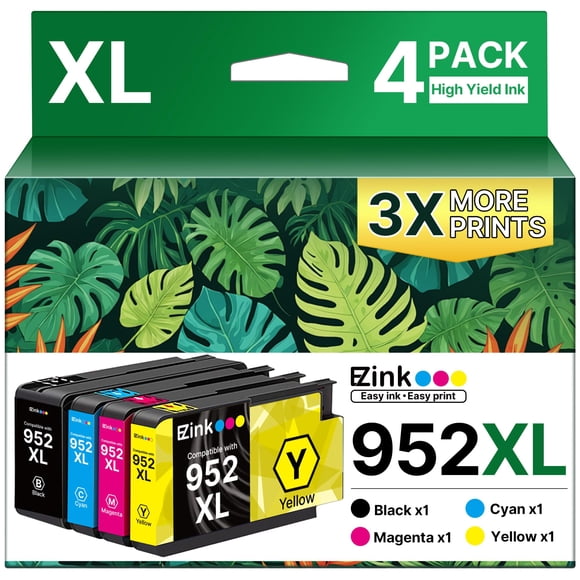 Cartuchos de tinta E-Z Ink 952XL, paquete de 4, compatibles con HP 952 XL