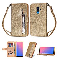 Funda Para Foxdock Elegante Funda Samsung Galaxy S9 Plus Glitter Con Cremallera-Ideal Para El Uso Diario