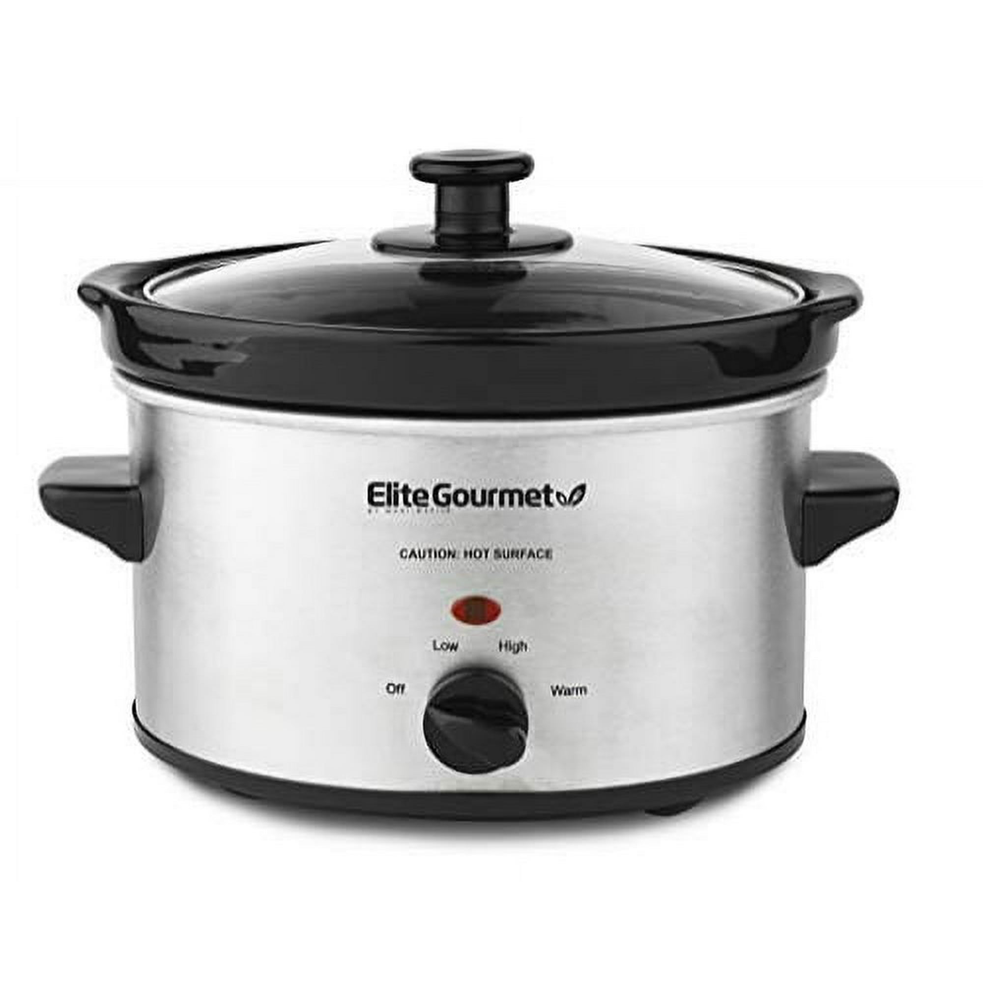 Olla De Cocción Lenta Elite Gourmet Mst-275xs# 2l De Acero Inoxidable