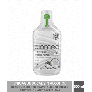 Splat - Enjuague Bucal Biomed Natural Whitening 500Ml Sin Fluor