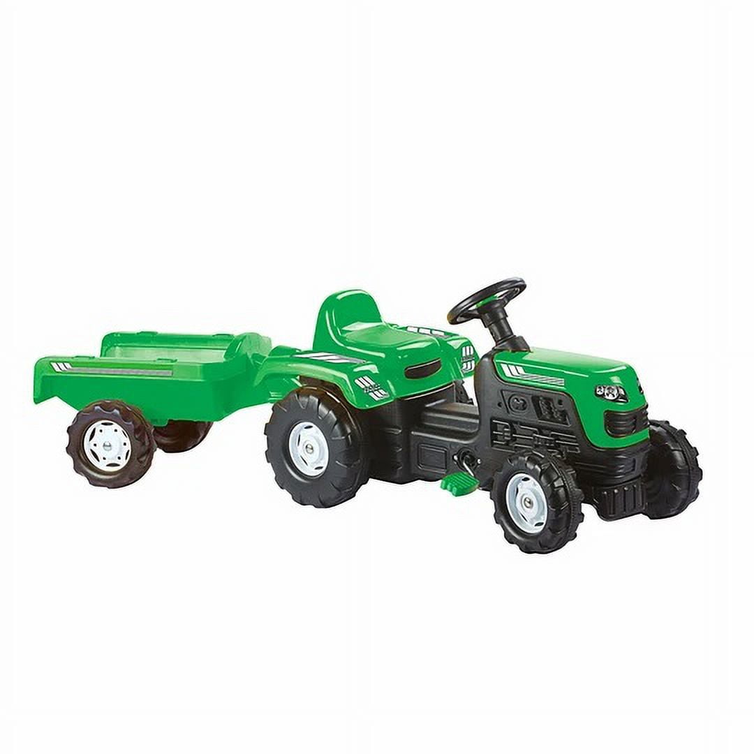 Kidscool - Tractor Pedales Ranchero Verde Con Carrito