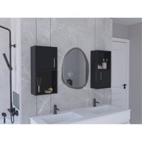 Tuhome - Set X2 Muebles Auxiliares De Baño 60,1X30X16 Cm Wengue