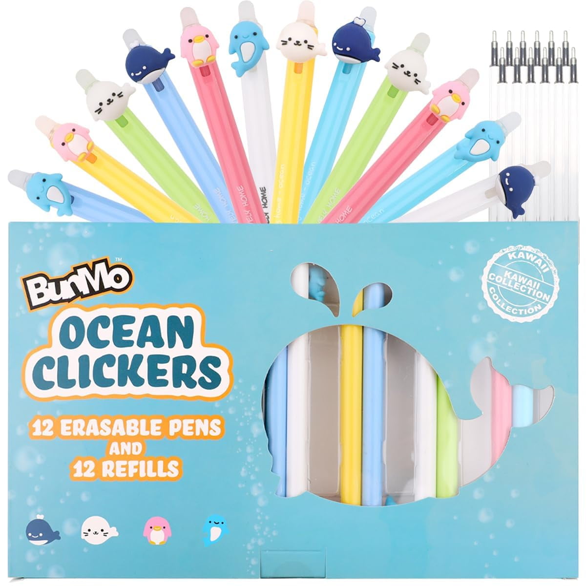 Bolígrafos De Gel Bunmo, Útiles Escolares Borrables Y Multicolores, Paquete De 12