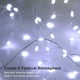 thumbnail image 2 of Guirnalda de luces LED de 100 luces, funciona con pilas, con temporizador y control remoto, resistente al agua, con alambre de cobre, ideal para dormitorio, interior y exterior, para decoración de bod, 2 of 7