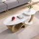 thumbnail image 3 of Modern Nesting Coffee Table Set of 2 End Table for Living Room, Oval and Round Table Set, Golden, 3 of 3