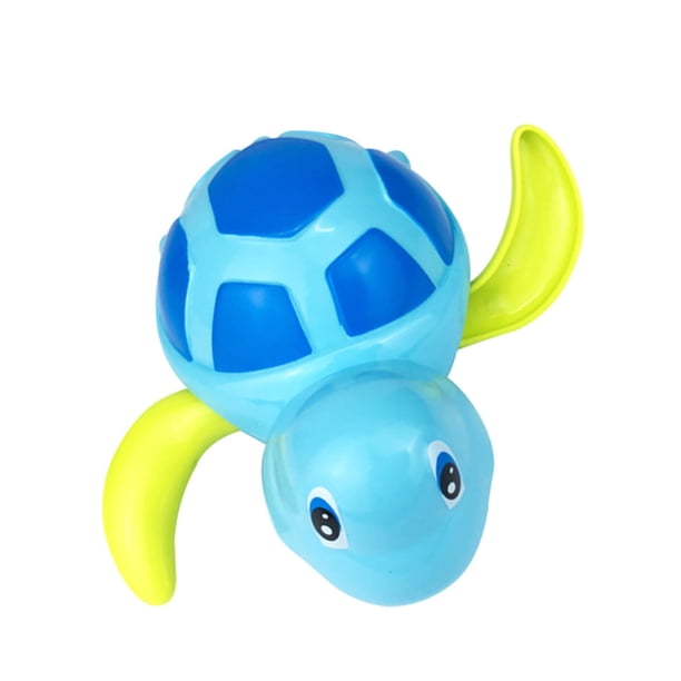 Juguete de baño con forma de tortuga para niños, juguete de baño para bebé, juguete educativo encantador, mecanismo de relojería, juguete de agua para Azul claro