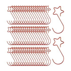 Bothyi - 100X Ganchos Para Árboles De Navidad Suministros Navideños Para Decoraciones De Árboles De Navidad Metal Rojo