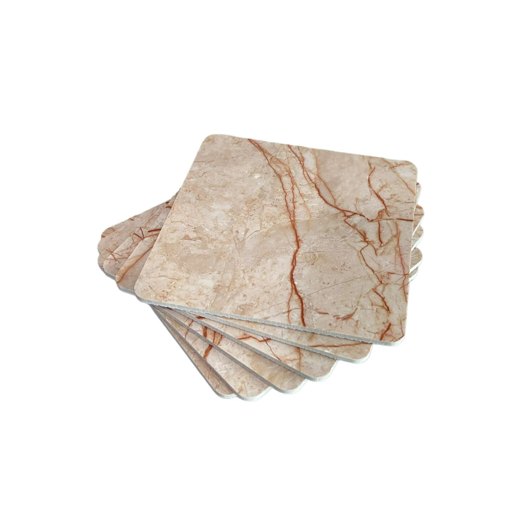 Oem - Set De 6 Posavasos Diseño Mármol Pack 6 Posavasos Cuadrado M