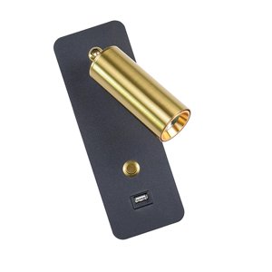 Ioensy - Lámpara De Pared Simple Aplique De Pared De Dirección Ajustable Para Home Bar Black Gold