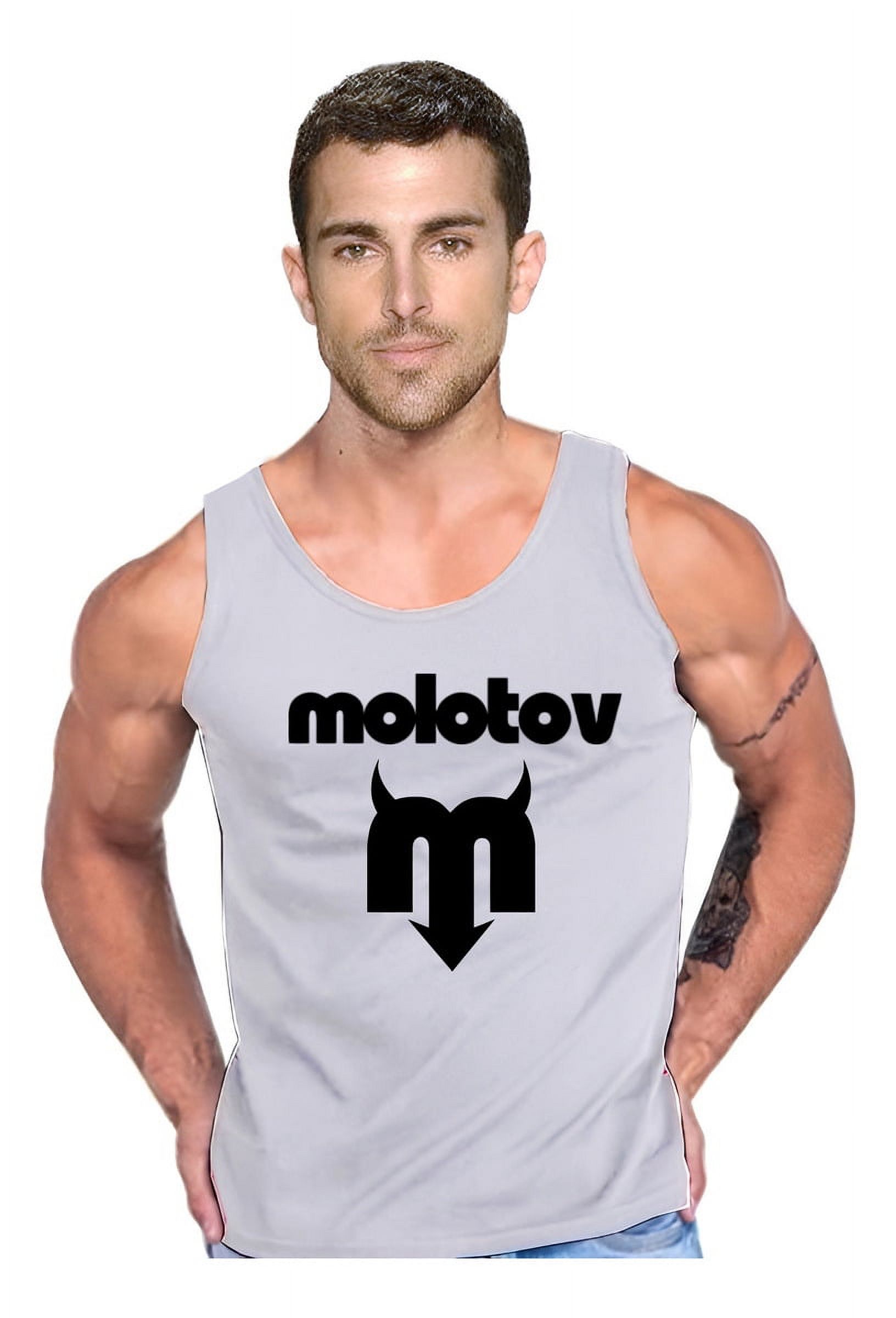 Persodesign - Polera Diseño Rock Molotov Hombre Musculosa Tank Gym Talla M Gris Hombre