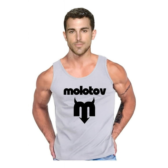Polera Diseño Rock Molotov Hombre Musculosa Tank Gym talla L Gris Hombre