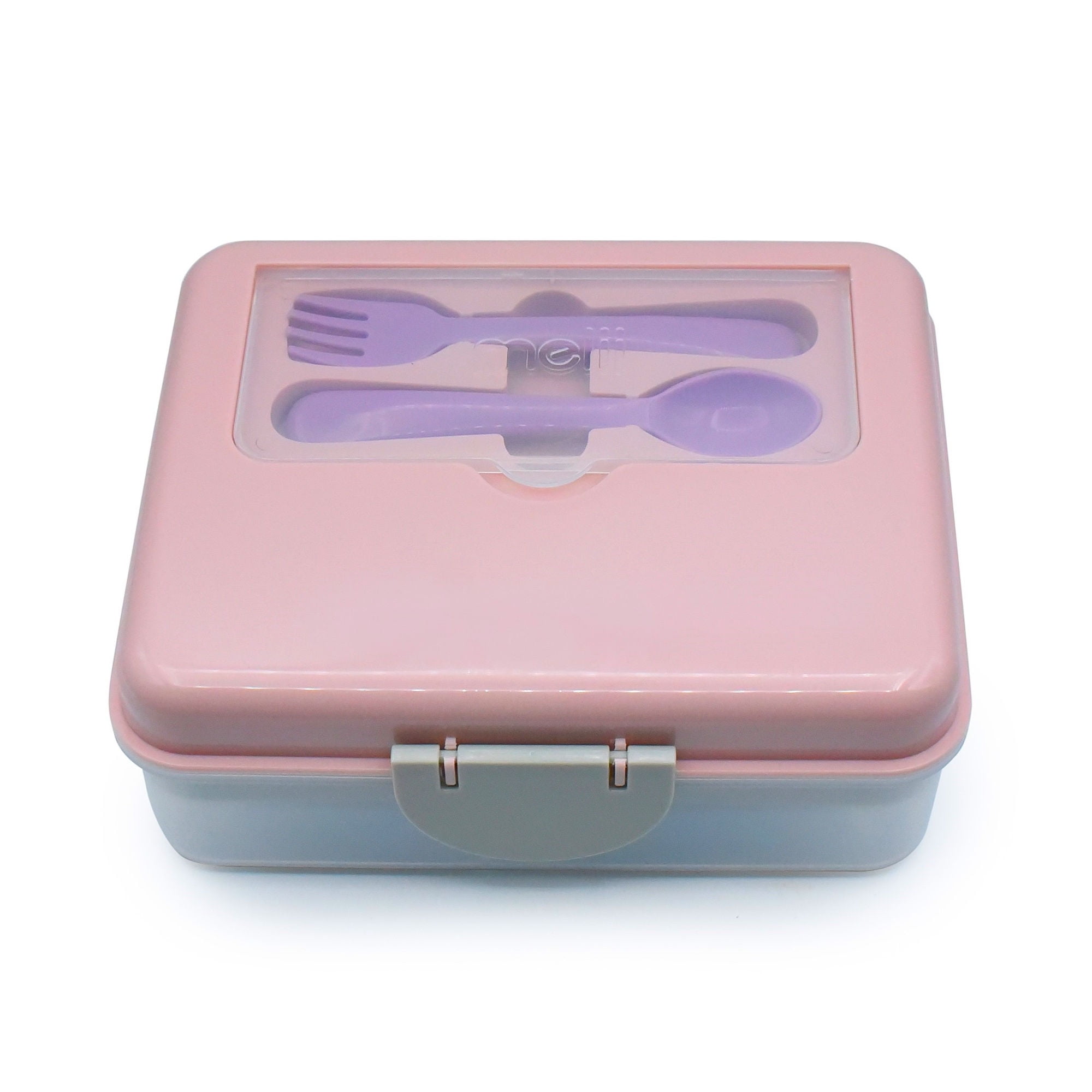 Melii - Lonchera Bento Box Con Cubiertos Rosado