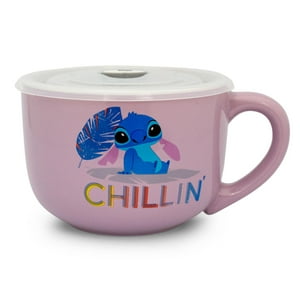 Taza De Sopa Disney Lilo & Stitch Chillin 710 Ml Con Tapa Ventilada