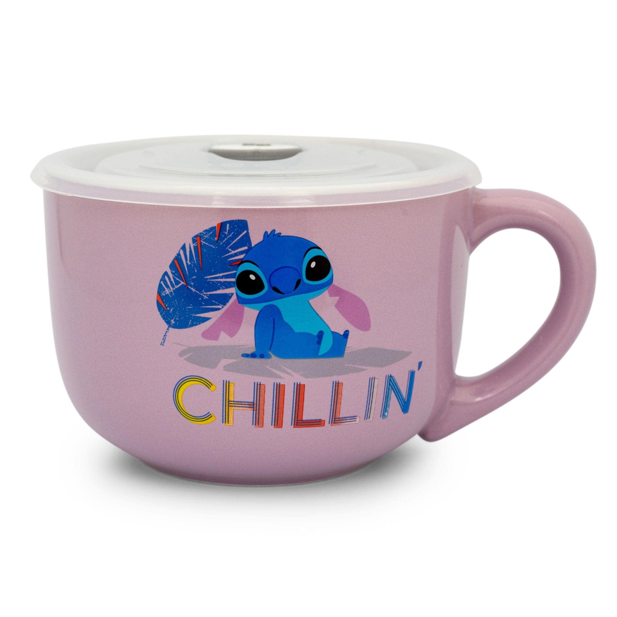 Taza De Sopa Disney Lilo & Stitch Chillin 710 Ml Con Tapa Ventilada