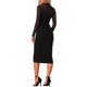 thumbnail image 3 of INSPIRE CHIC Vestido de Malla para Mujer Cuello Alto Manga Larga Fruncido Cóctel Vestidos Ajustados XL Negro, 3 of 5