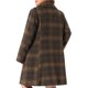 thumbnail image 3 of Agnes Orinda Conjuntos de Halloween para Mujeres Tallas Grandes Abrigos de Cuadros Shacket con Solapa Muesca Doble Botonadura Casual Cálido Otoño Invierno Abrigo Medio-Largo 1X Marrón, 3 of 6