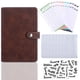 thumbnail image 1 of Cuaderno A6 de cuero sintético, recargable, con 6 anillas redondas, cubierta para cuaderno de papel de relleno A6, planificador personal, 1 of 6