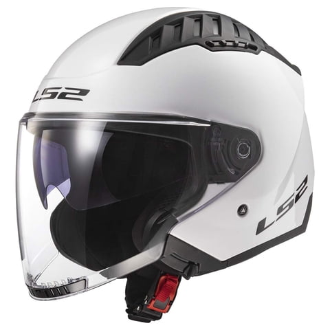 Casco Ls2 Copter Open Face Gloss White Para Motocicleta