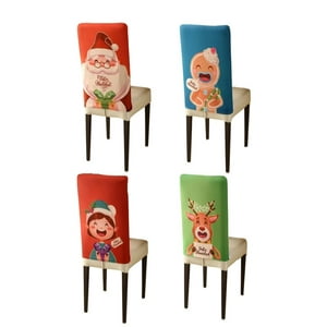 Genérica - Pack 4 Fundas De Respaldo De Sillas Diseño Navidad 25N1
