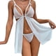 thumbnail image 1 of Baby Doll Blanco de Encaje con Transparencias – Tallas M y L, 1 of 3