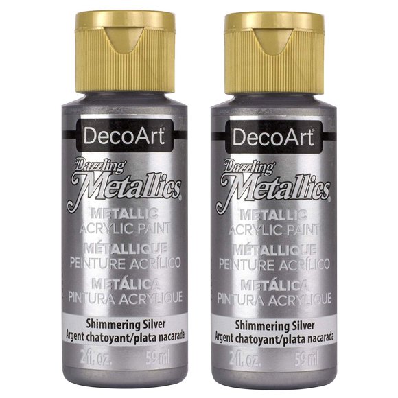 Pintura Acrílica DecoArt Dazzling Metallics Plateado Brillante 59 ml