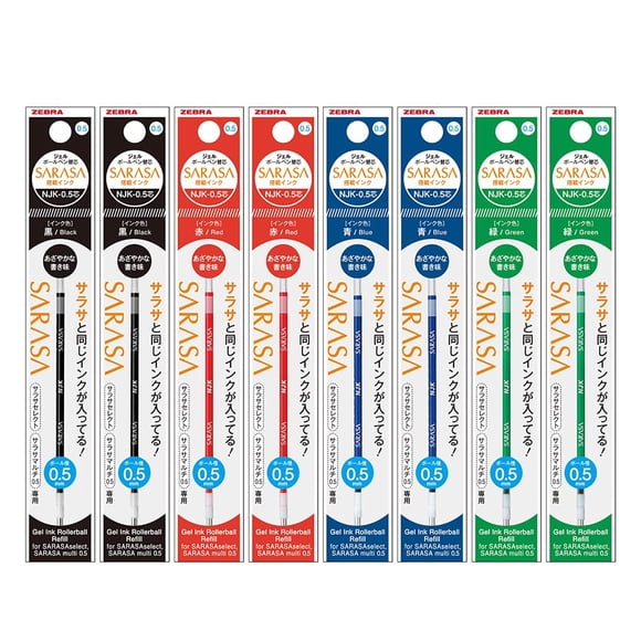 Recambio para bolígrafo Zebra Pen NJK-0.5, paquete de 8 colores
