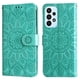 thumbnail image 2 of Funda tipo cartera FOXDOCK para Samsung Galaxy A23 4G/5G , diseño girasol en relieve, cuero PU, cierre magnético, soporte y tarjetero, 2 of 5