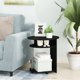 thumbnail image 2 of Mesa lateral Furinno JAYA de diseño simple, ovalada con contenedor, color americano, 2 of 6