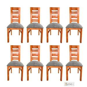 Koliat - Pack 8 Sillas Florencia Caramelo Tapiz Gris