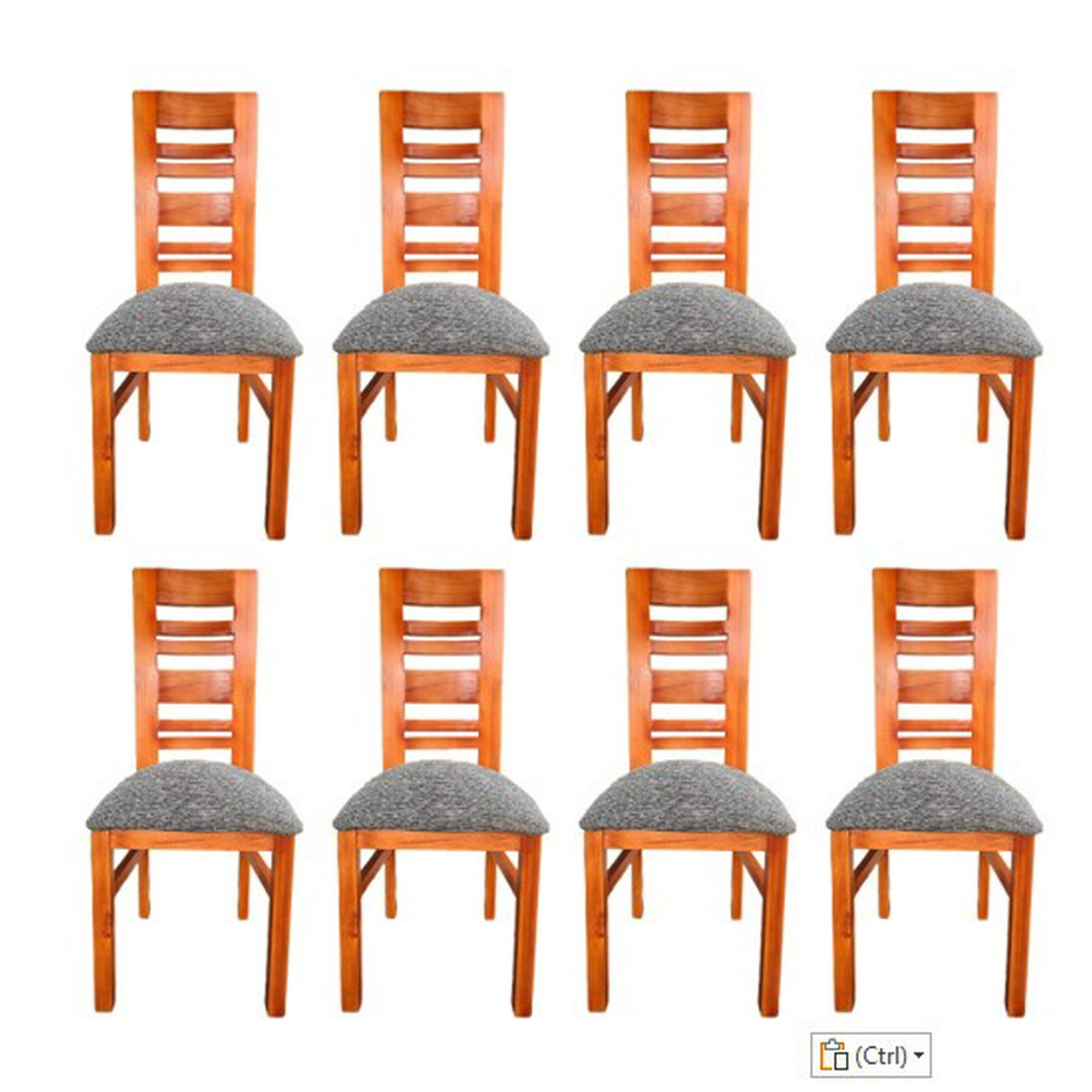 Koliat - Pack 8 Sillas Florencia Caramelo Tapiz Gris