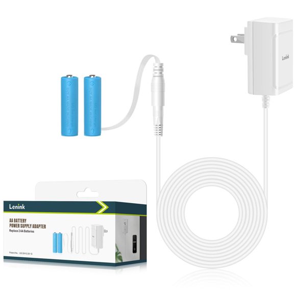 Adaptador de corriente Lenink 1,8 m blanco para reemplazo de pilas AA