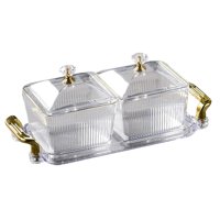 Bothyi - Plato Para Servir Aperitivos Y Frutos Secos, Bandeja Para Servir Aperitivos Para Comedor, Fiesta, Rejilla Transparente 2