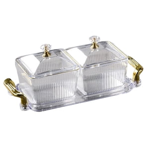 Bothyi - Plato Para Servir Aperitivos Y Frutos Secos, Bandeja Para Servir Aperitivos Para Comedor, Fiesta, Rejilla Transparente 2