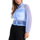 thumbnail image 4 of INSPIRE CHIC Chaqueta Bomber Transparente para Mujer con Cremallera - Chaquetas Ligeras y Elegantes Azul Claro XL, 4 of 6