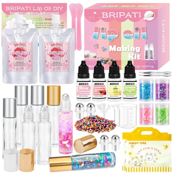 Kit de Brillo Labial BRIPATI DIY con Botellas de Rodillo para Niñas