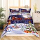 thumbnail image 3 of Christm-as Trees D-u-t Co-ve-r Queen Size Sa-nta Claus- and Snowman Comfort-er Cover with 2 Pillow-case for Te-ens Adults Kids S-tarry Sky Be-dding Set Snow Sc-ene Brea-thable 3 Pieces D-ecorative, 3 of 5