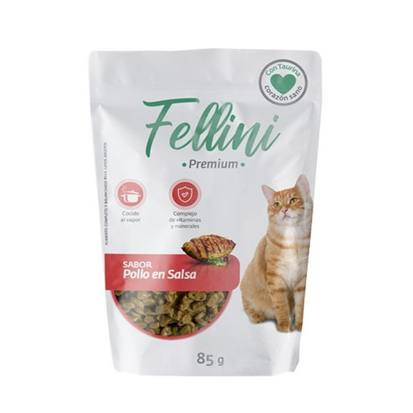 Fellini Alimento Humedo Mibolsa X Atun Y Salmon Complejo Vitaminas Y Minerales Bolsa X 85 Gr