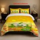 thumbnail image 1 of Green Little Monster Om Nom Enjoying Candy Scene Pattern Bedding Set Soft and Comfortable Suitable for All Seasons, 1 of 1
