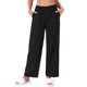 thumbnail image 1 of INSPIRE CHIC Pantalones de pijama a cuadros para mujer, mezcla de rayón suave, cintura elástica, pantalones largos para dormir y descansar, M Negro, 1 of 6