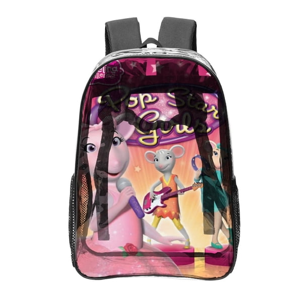 Angelina BallerinaMochila transparente temática, resistente y duradera, bolsa see-through para trabajo, deporte, universidad y viaje, 31 × 43 cm