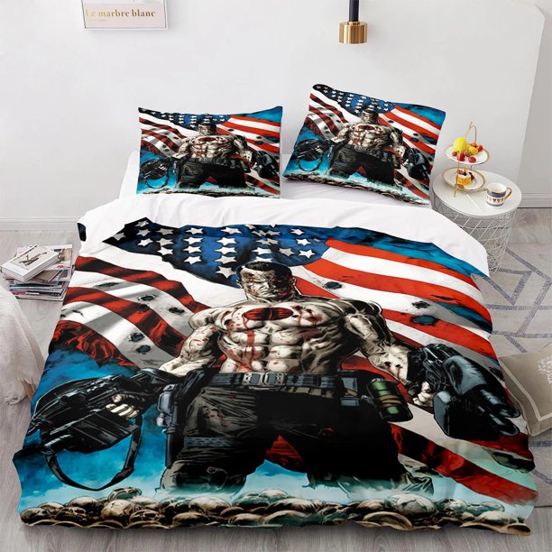 Game BloodShot Blood Warrior Bedding Set Boys Girls Duvet Cover Pillowcase Bed Kids Adult Home Textileextile