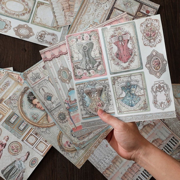 15 sheets Retro Court Material Journal - Elegant Ballet Decoration for Students and DIY Enthusiasts