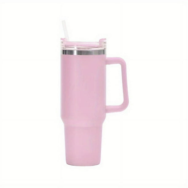 1pc 40oz Straw Tumbler, Reusable Vacuum Tumbler With Straw, Insulated Double Wall Stainless Steel Cup Handle And Vacuum Flask, Handy Cup, Teacher Appreciation Gifts