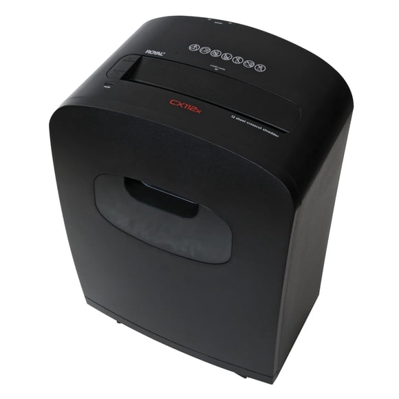 Shredder Royal 112MX, corte transversal, 12 hojas con consola, color negro